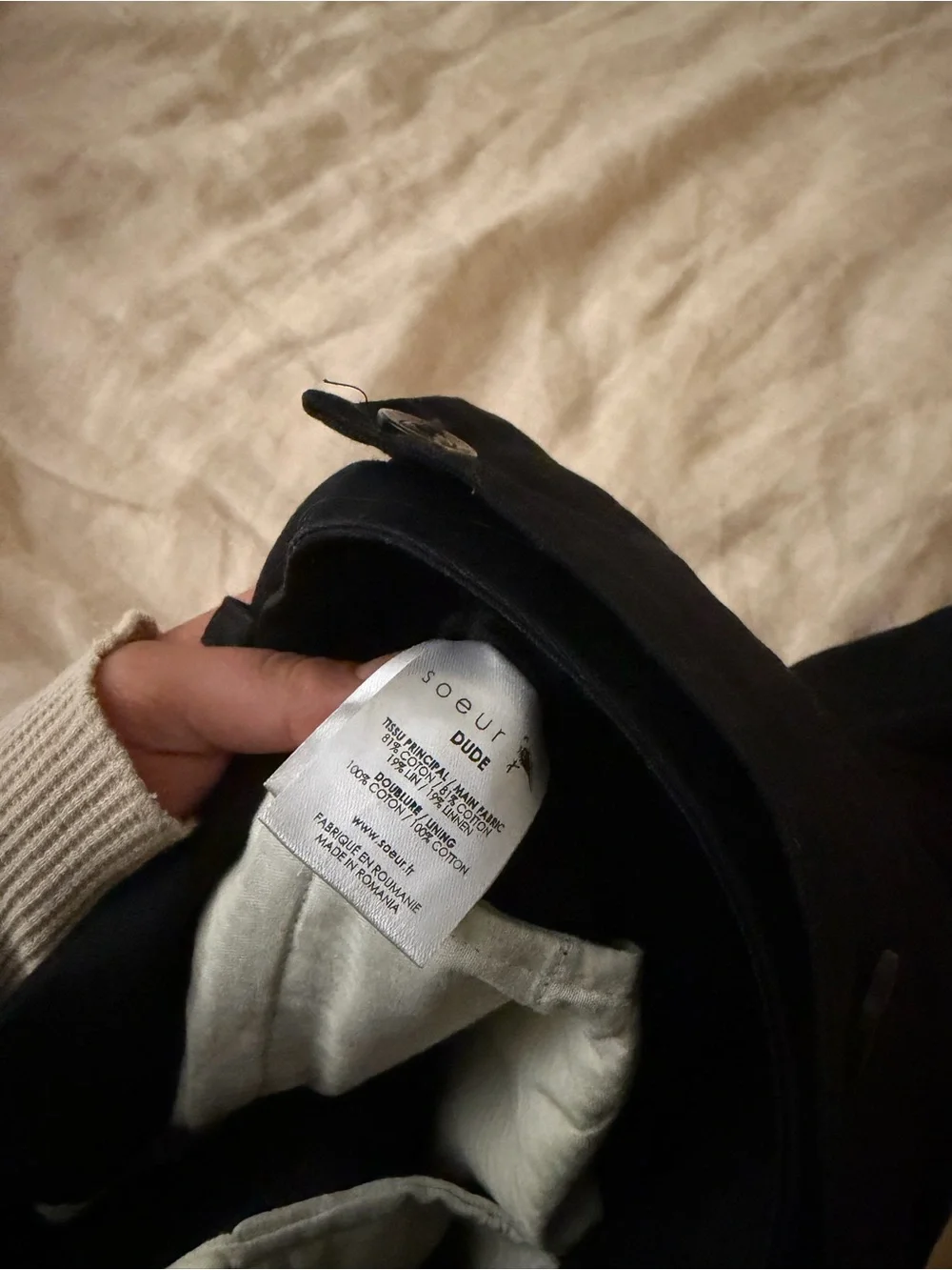 soeur “Dude” Black High-Waist Sailor Button Trousers